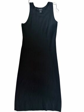 Rachel Zoe Black Ribbed Tank Midi Bodycon Dress